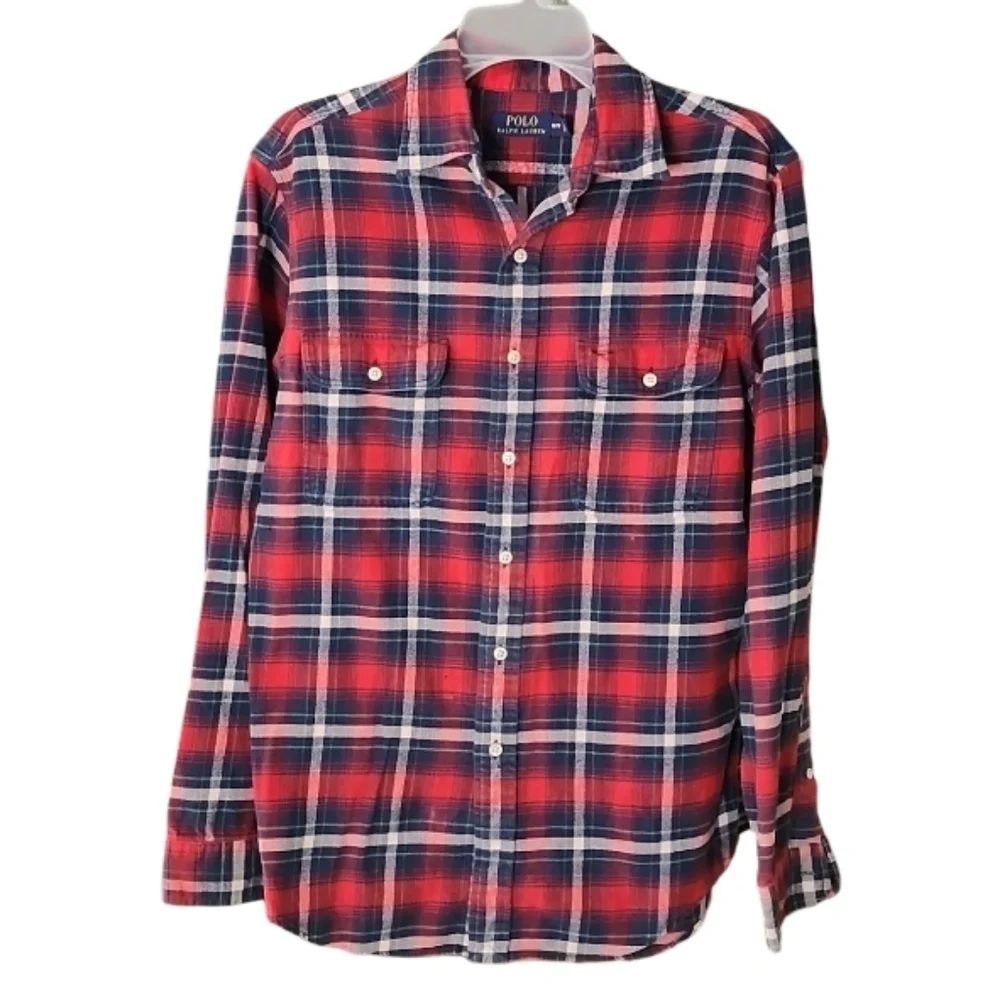 Polo Ralph Lauren‎ Red Plaid Flannel Button-up Shirt Men's Medium